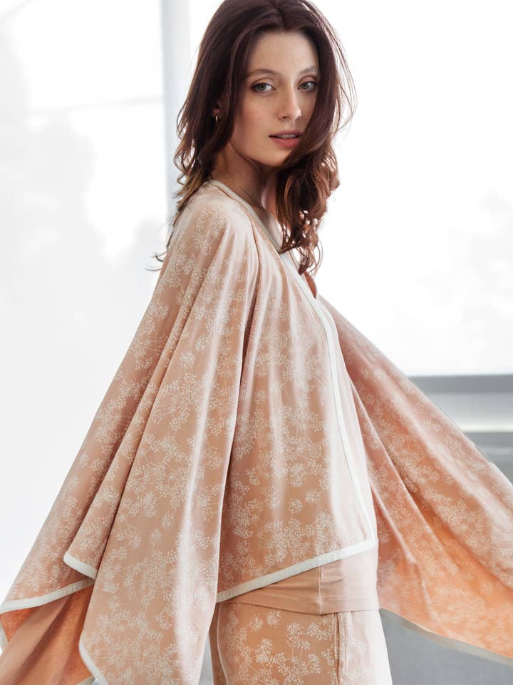 Drapey Printed Rayon Women's Cape for wholesale by LATTELOVE