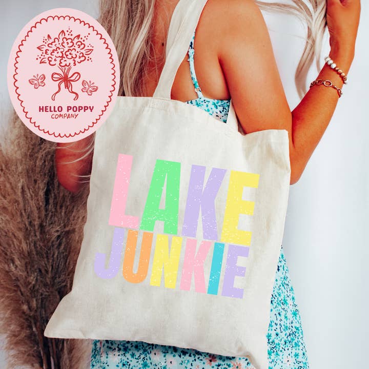 Lake Junkie Trendy Neon Lærredstote-taske for engroshandel hos Hello Poppy Company