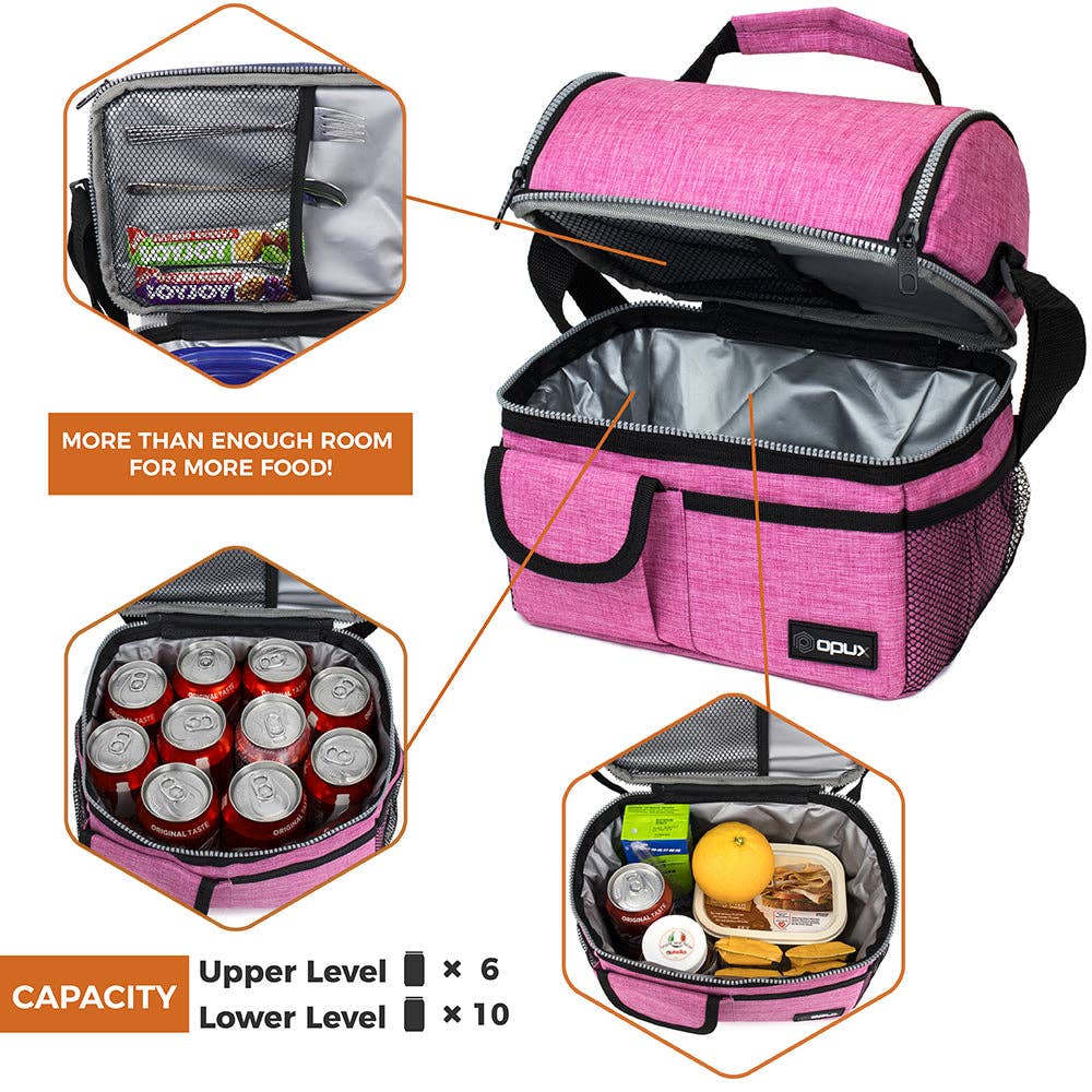 OPUX - Wholesale Lunch Bag/Box - Two-Sided Double Deck Insulated Lunch Box - 16 Cans43