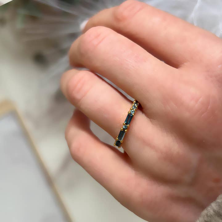 La Kaiser - Wholesale Multi-Stone Ring - The “MRS” Morse Code Ring - Something Blue