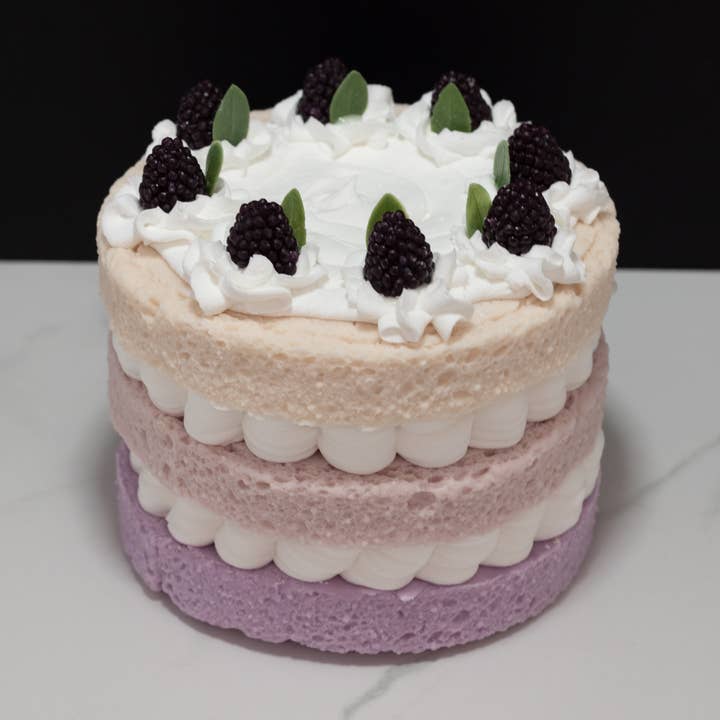 Fake Triple Layer Blackberry Cake for wholesale by Just Dough It! Fake Foods