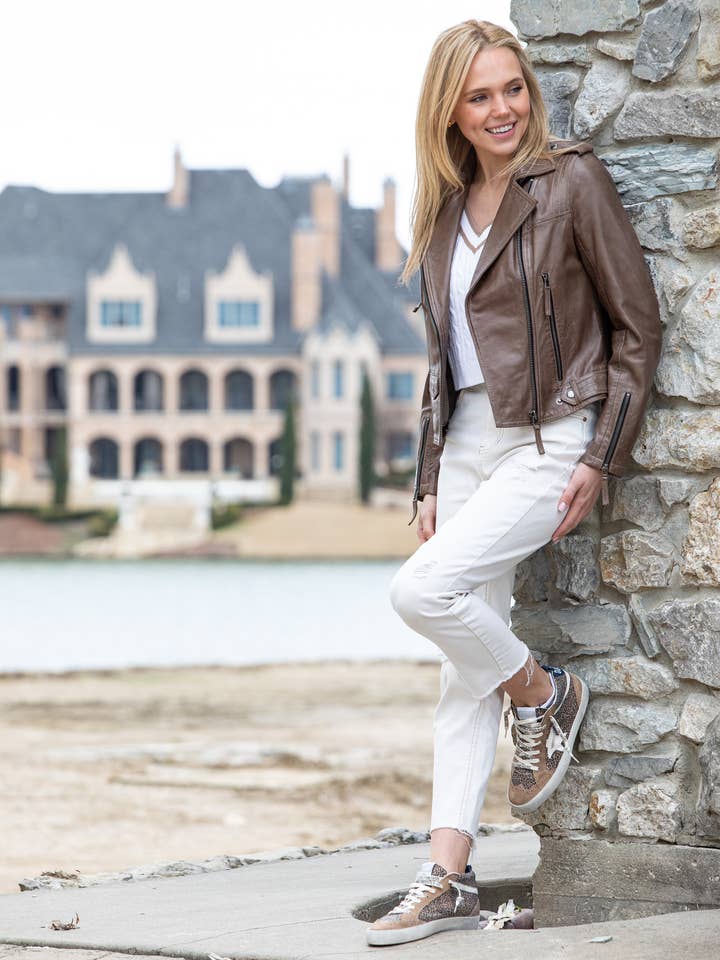 Giacca da moto con cuciture multiple - Stone per la vendita all'ingrosso da parte di 11Uptown