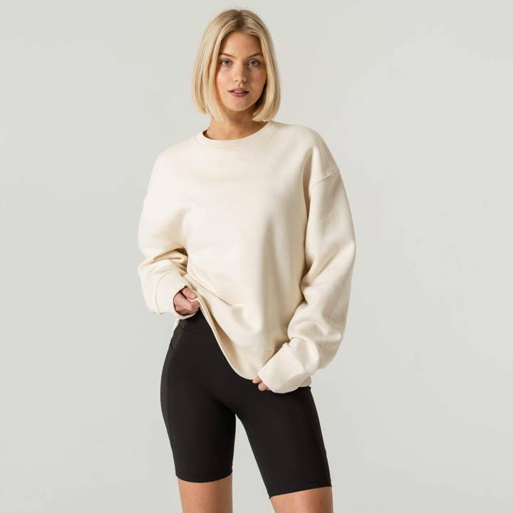 Organic Relaxed Serif Sweater for wholesale by Ninepine