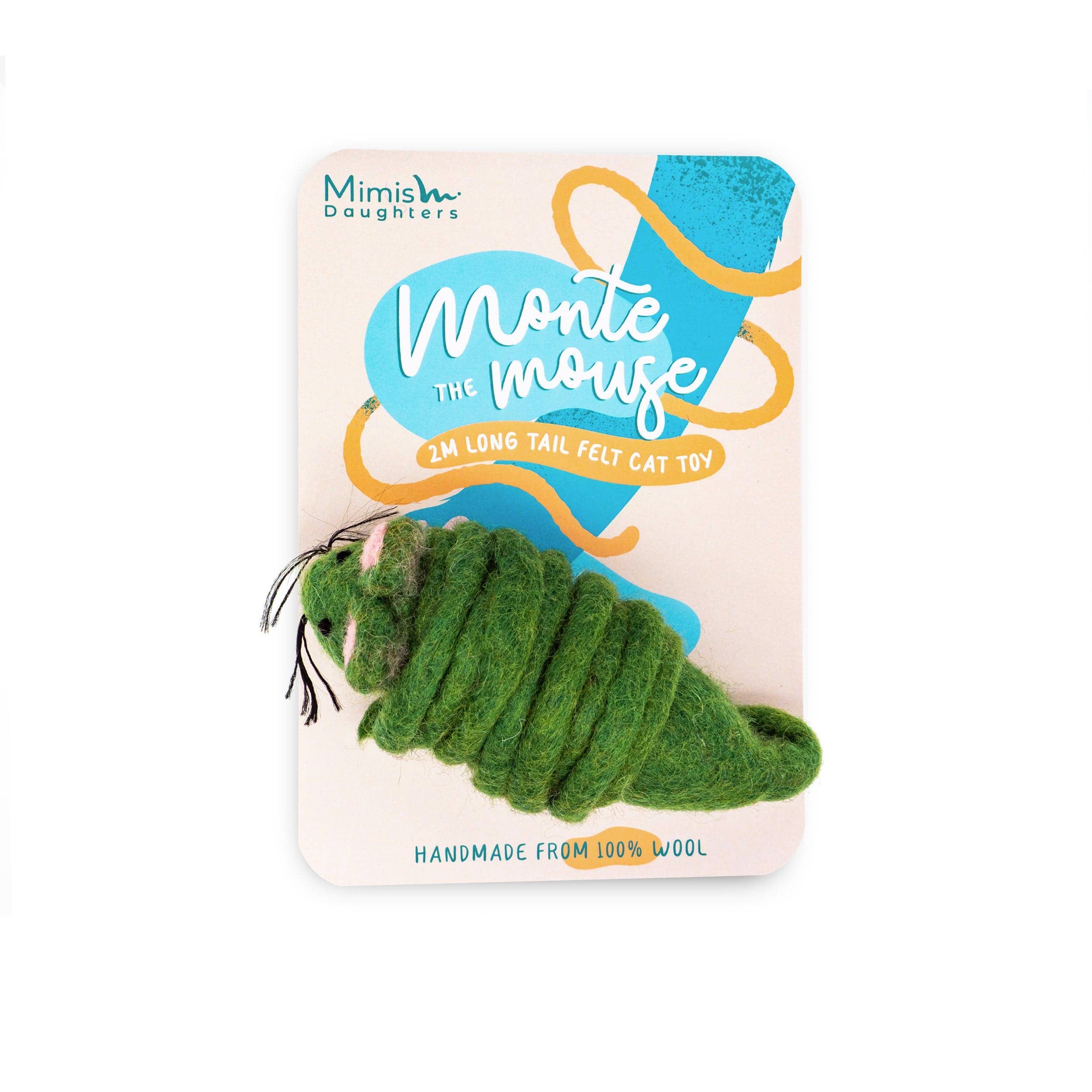 Mimi’s Daughters - Wholesale Pet Toy - Cat - Monte the Mouse - 2M Long Tailed Felt Cat Toy10