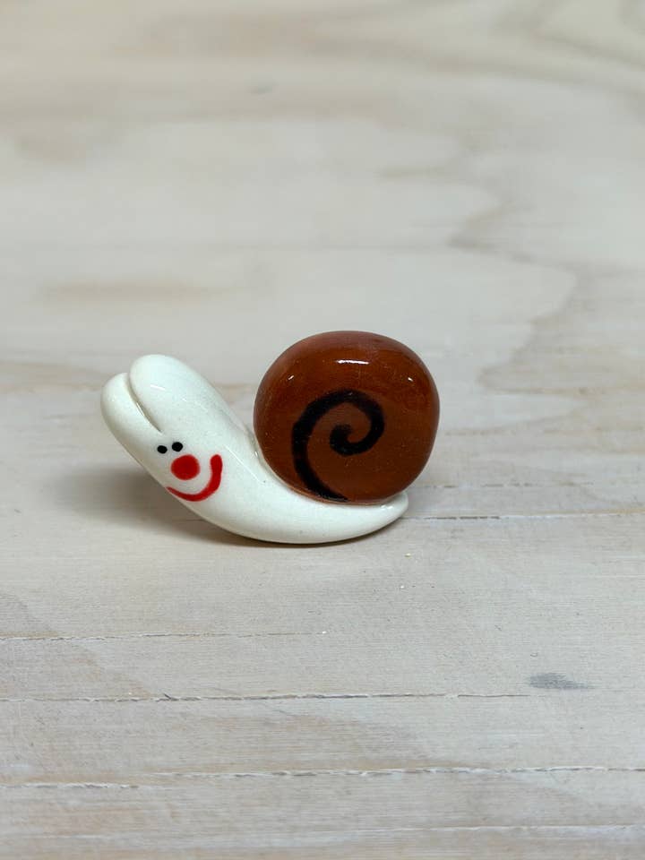 Snail Desk Pal - Mini Ceramic Trinket (Made to Order) for wholesale by Rolly Poly Studios