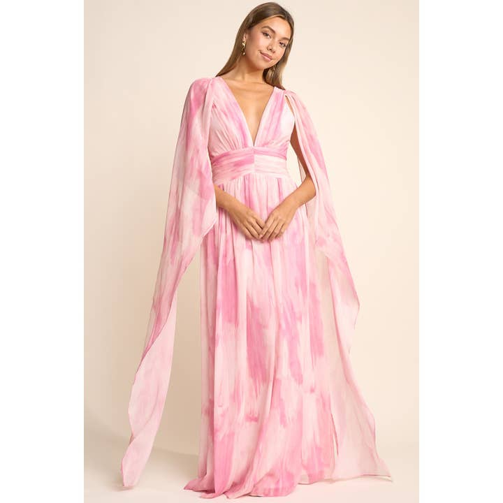 DJUP V-RINGAD AXELKAPPA MED KNYTBAND BAK MAXIKLÄNNING för wholesale av Maniju