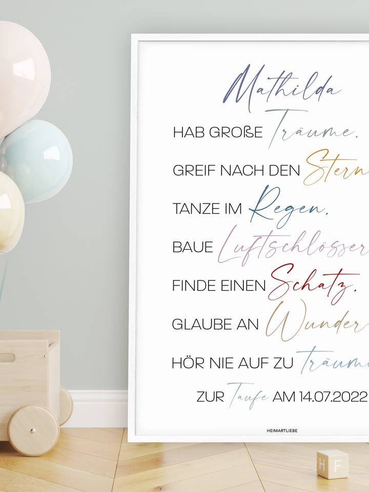 BAPTISM - HAVE BIG DREAMS for wholesale by HEIMARTLIEBE®