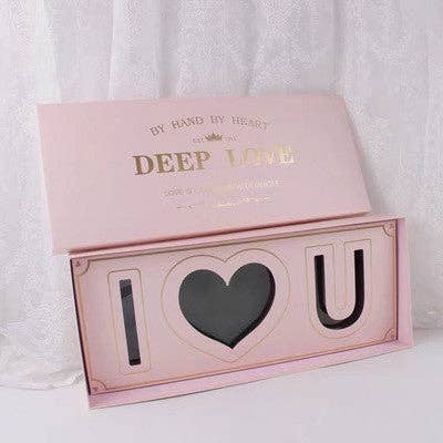 Elegant Design Supply - Vente Coffrets cadeaux - Coffret cadeau Deep Love I Love You en forme de fleur avec mousse et doublure7