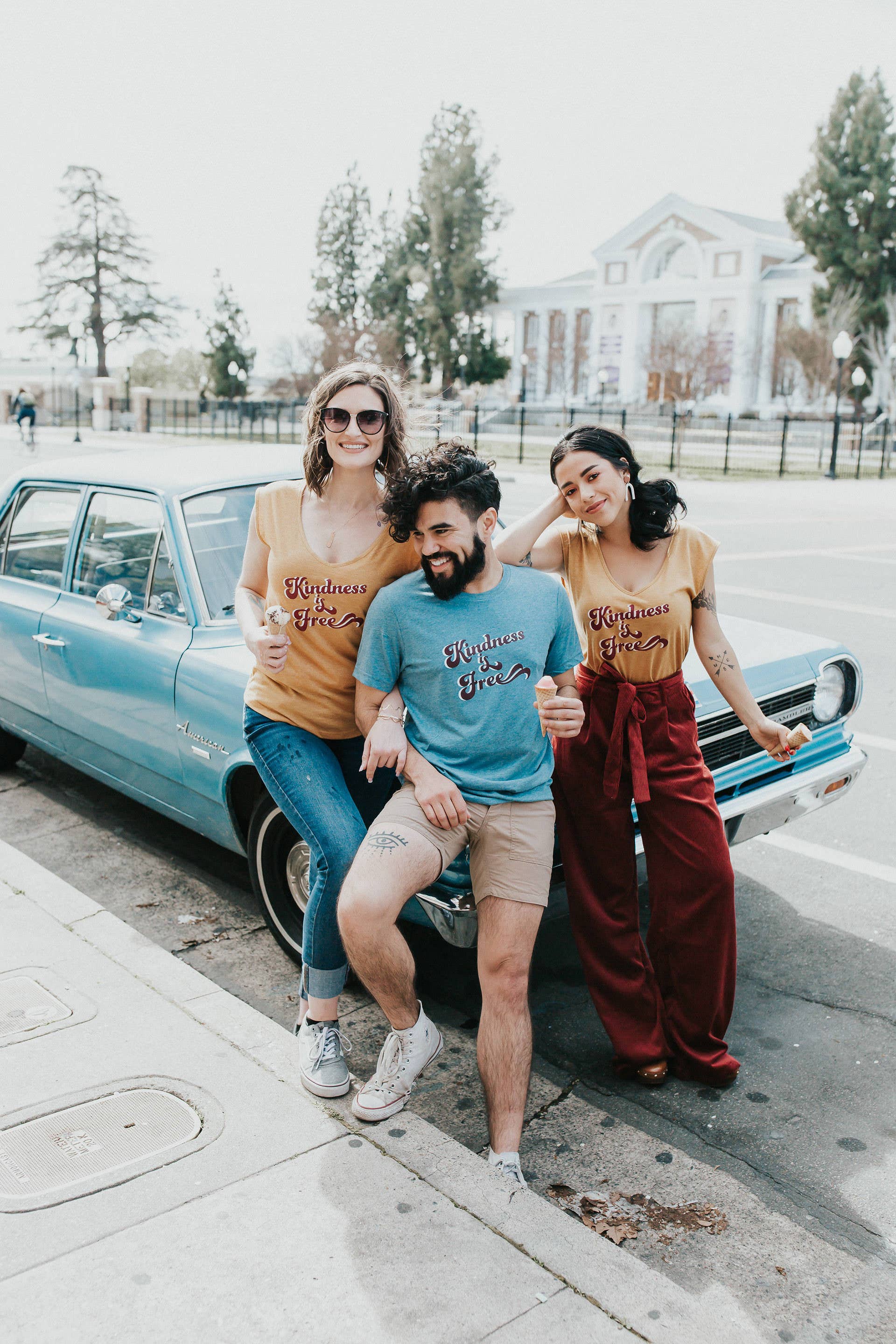 KLSD - Wholesale Screen Printed T-Shirt - Women's - Kindness is Free Cap Sleeve Tee Shirt2