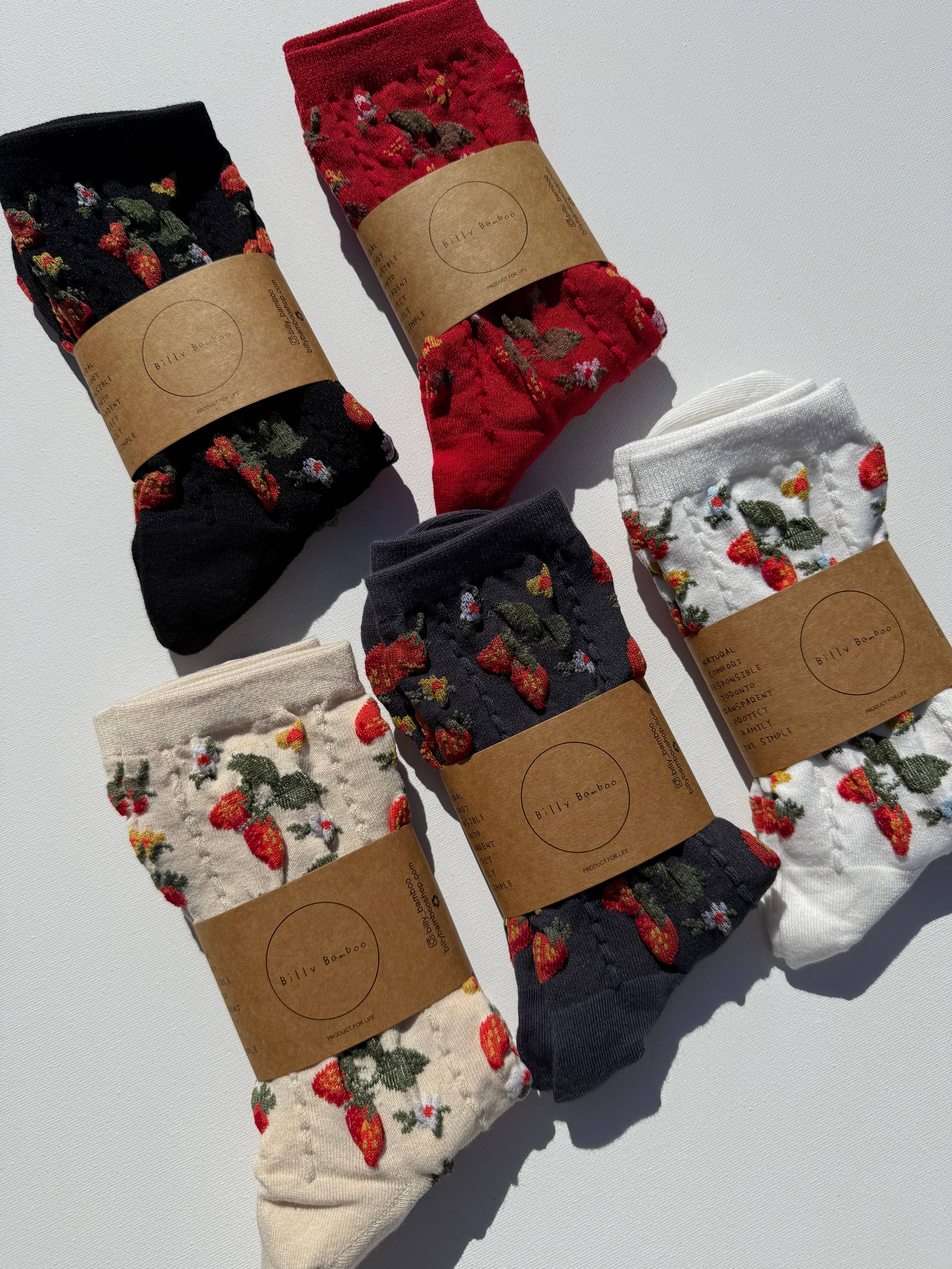 Billy Bamboo - Wholesale Socks – Women's - STRAWBERRIES SOCKS25