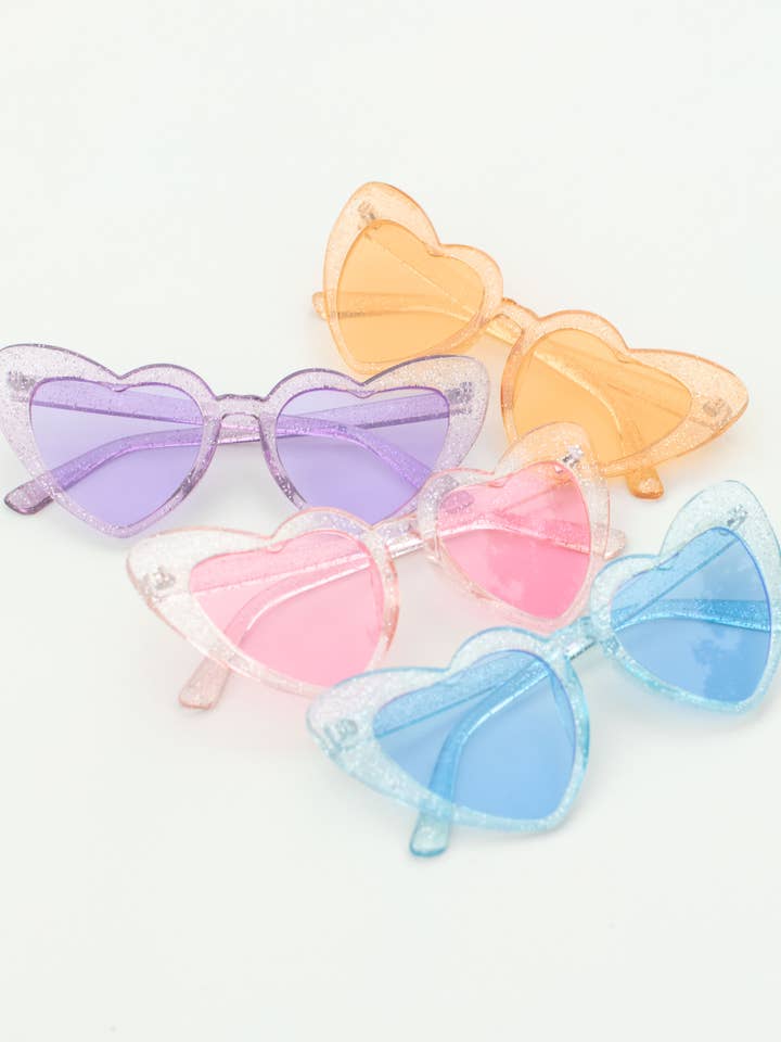 Adults Glitter Heart Bridesmaid Sunglasses for wholesale by Space 46 Wholesale