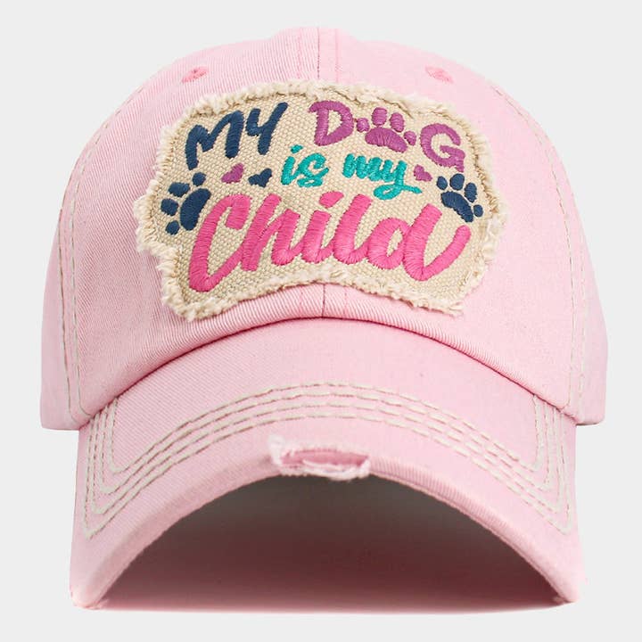 Sensibling Corp. - Wholesale Baseball Cap - Women's - MY DOG IS MY CHILD Message Vintage Baseball Cap
6