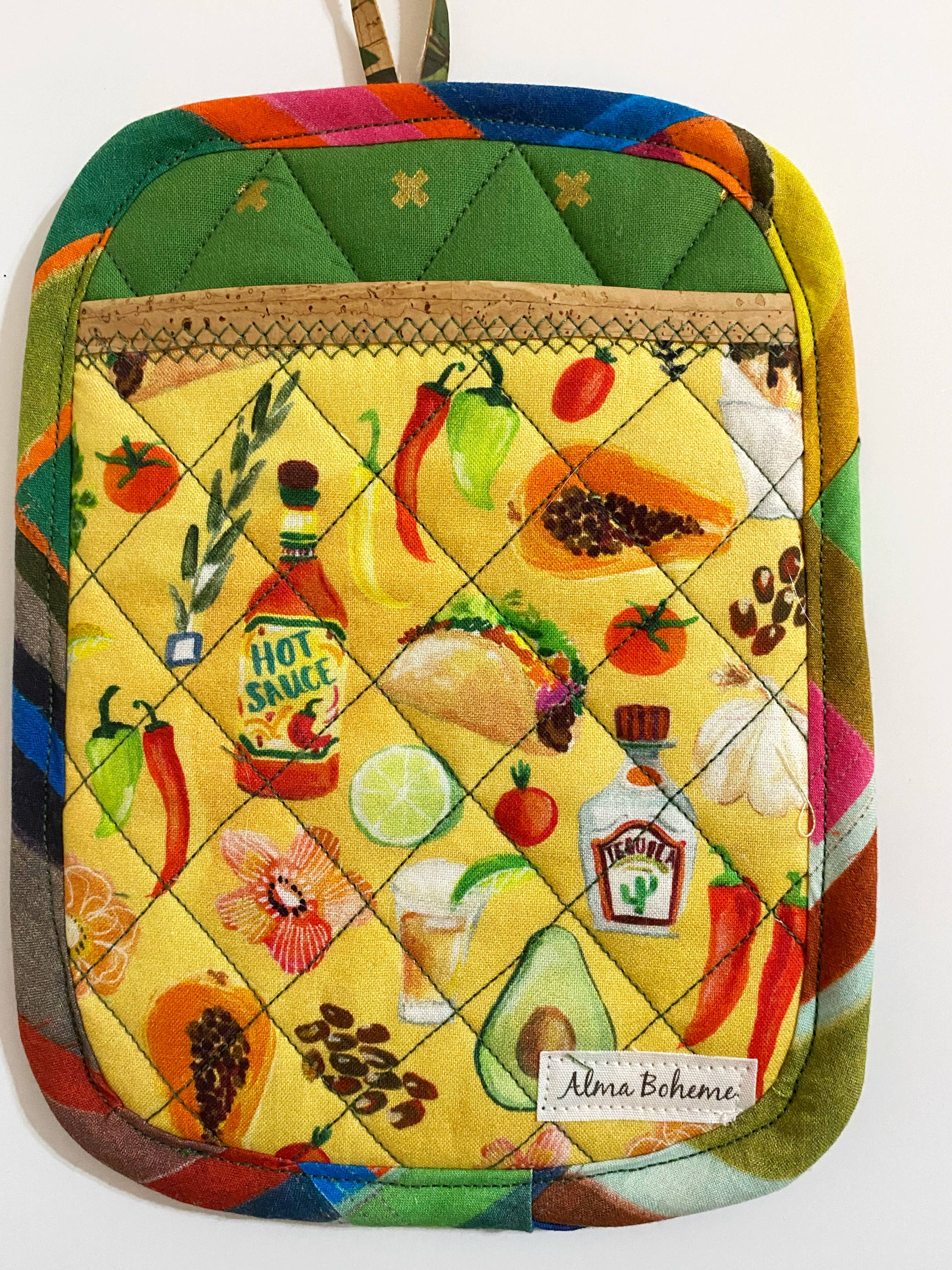 Alma Boheme Handmade - Wholesale Ovenwant/pothouder - Duurzame pannenlap van kurk en katoen met zakje42