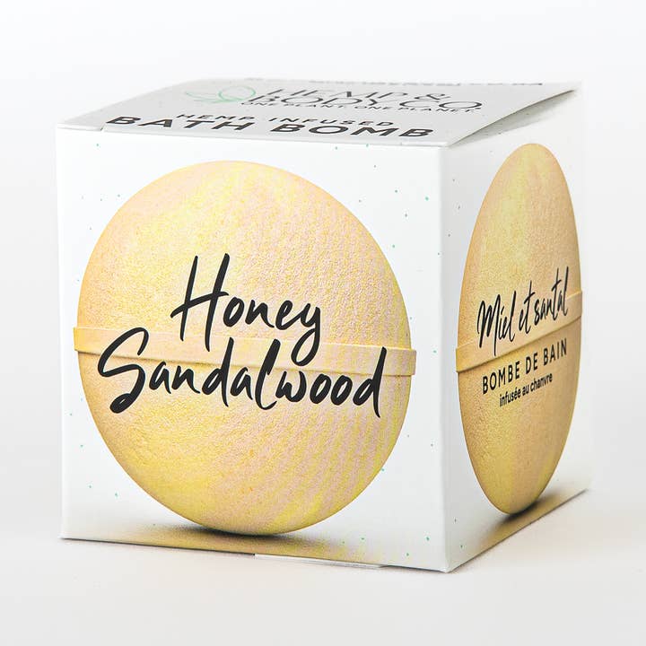 Hampa-infunderad badbomb - Honungsandelträ för wholesale av Hemp & Body Co