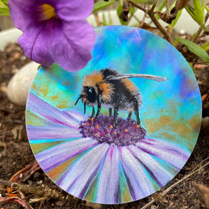 Megan Gray Art - Wholesale Sticker - The Bees Knees Holographic Sticker