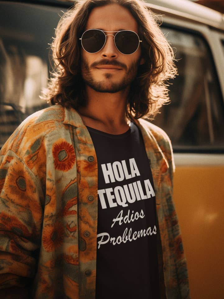 Smart Ass Shirts - Wholesale Screen Printed T-Shirt - Men's - Hola Tequila Adios Problemas - Men's Tee