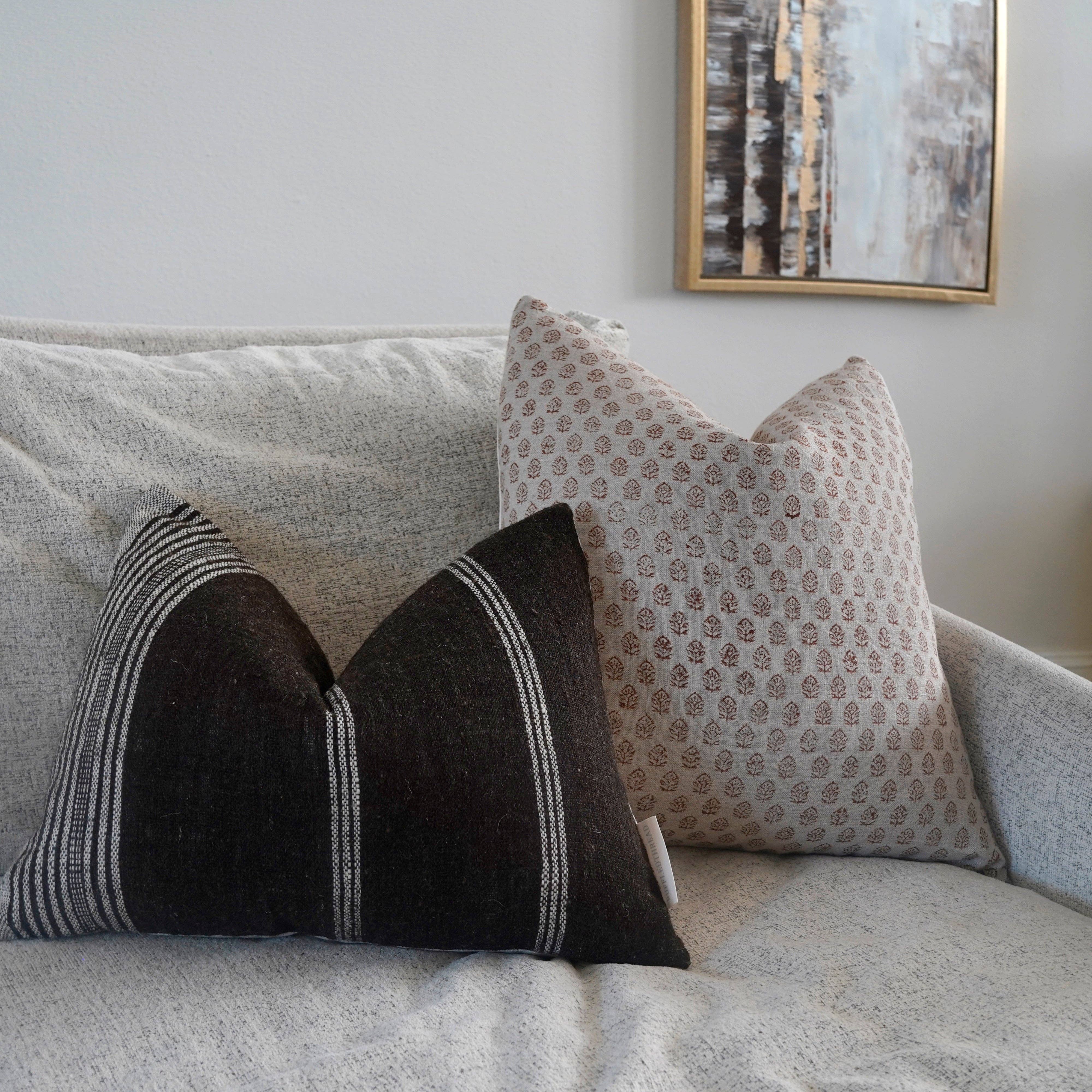 RuffledThread - Venta al por mayor Funda de cojín - Funda de almohada de lino AYO- Indian Hand Block5