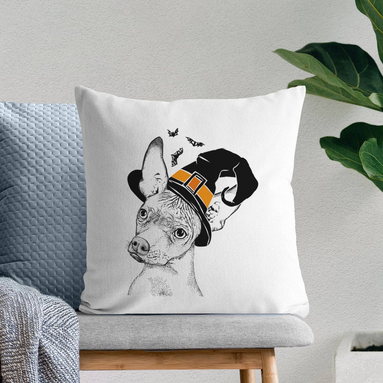 Inkopious - Wholesale Throw Pillow Cover - Kahlo the Xoloitzcuintli - Throw Pillow Cover2