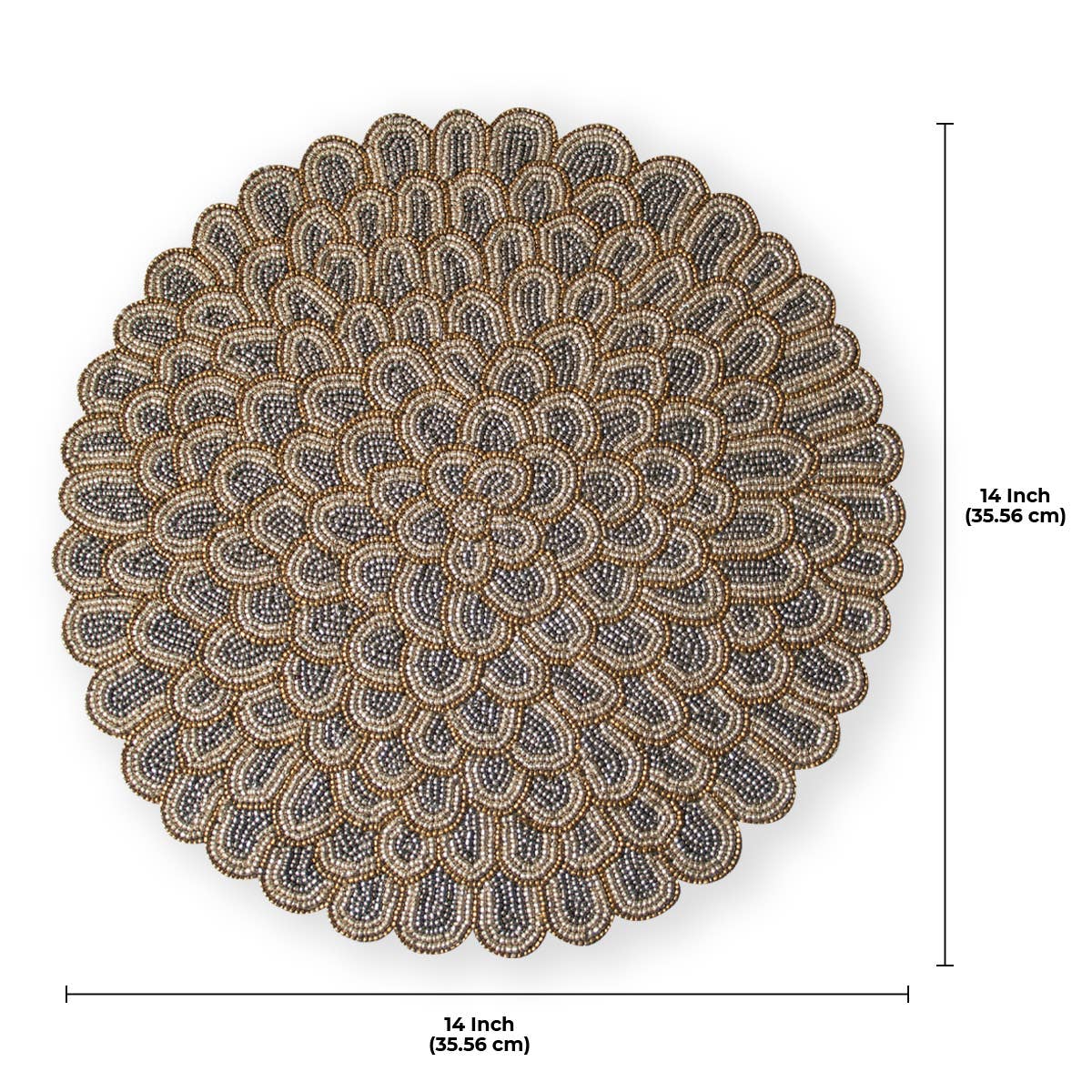 Gold Beaded Placemats for Dining Table Set of 2 Brennon for wholesale on Faire7