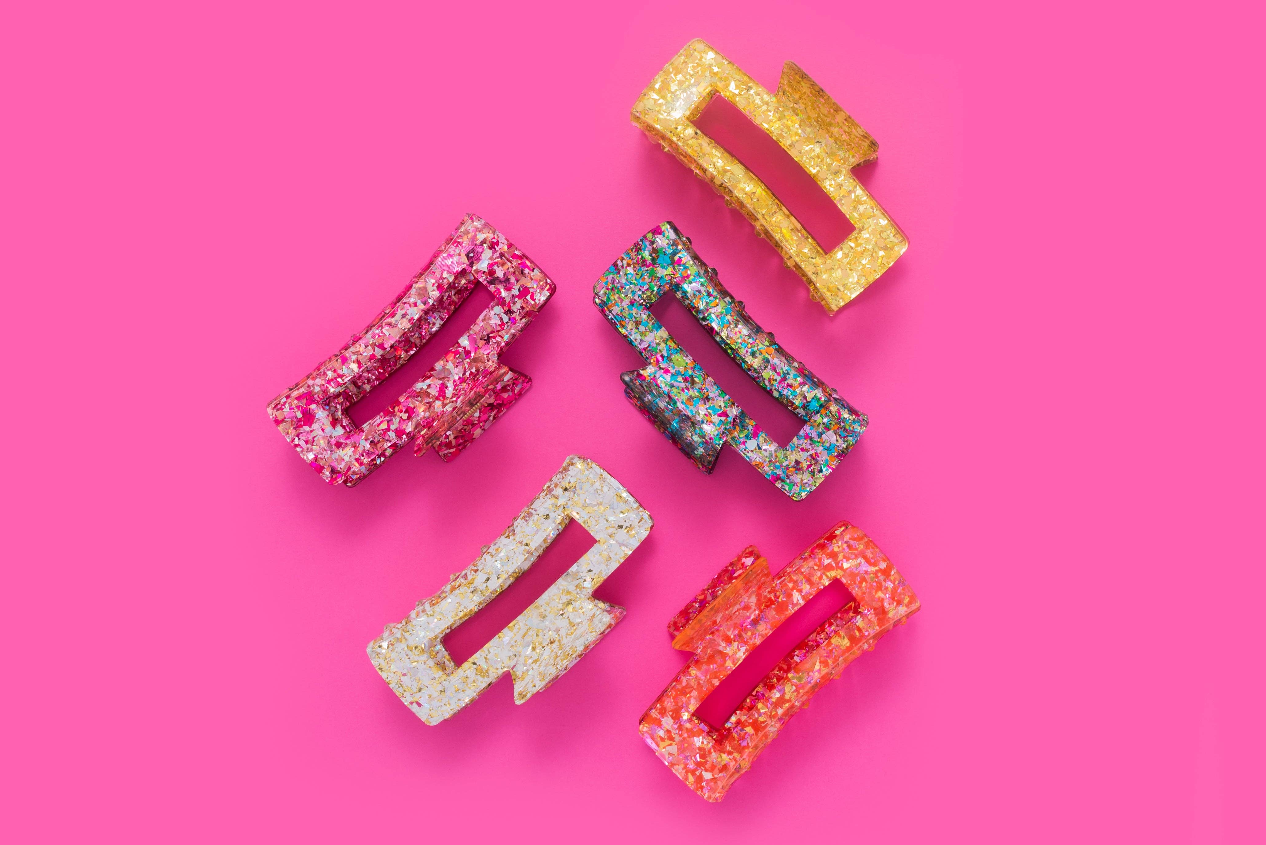 Taylor Elliott Designs – wholesale Hair clip – Women’s – Claw Hair Clip - Large - Gold Confetti2