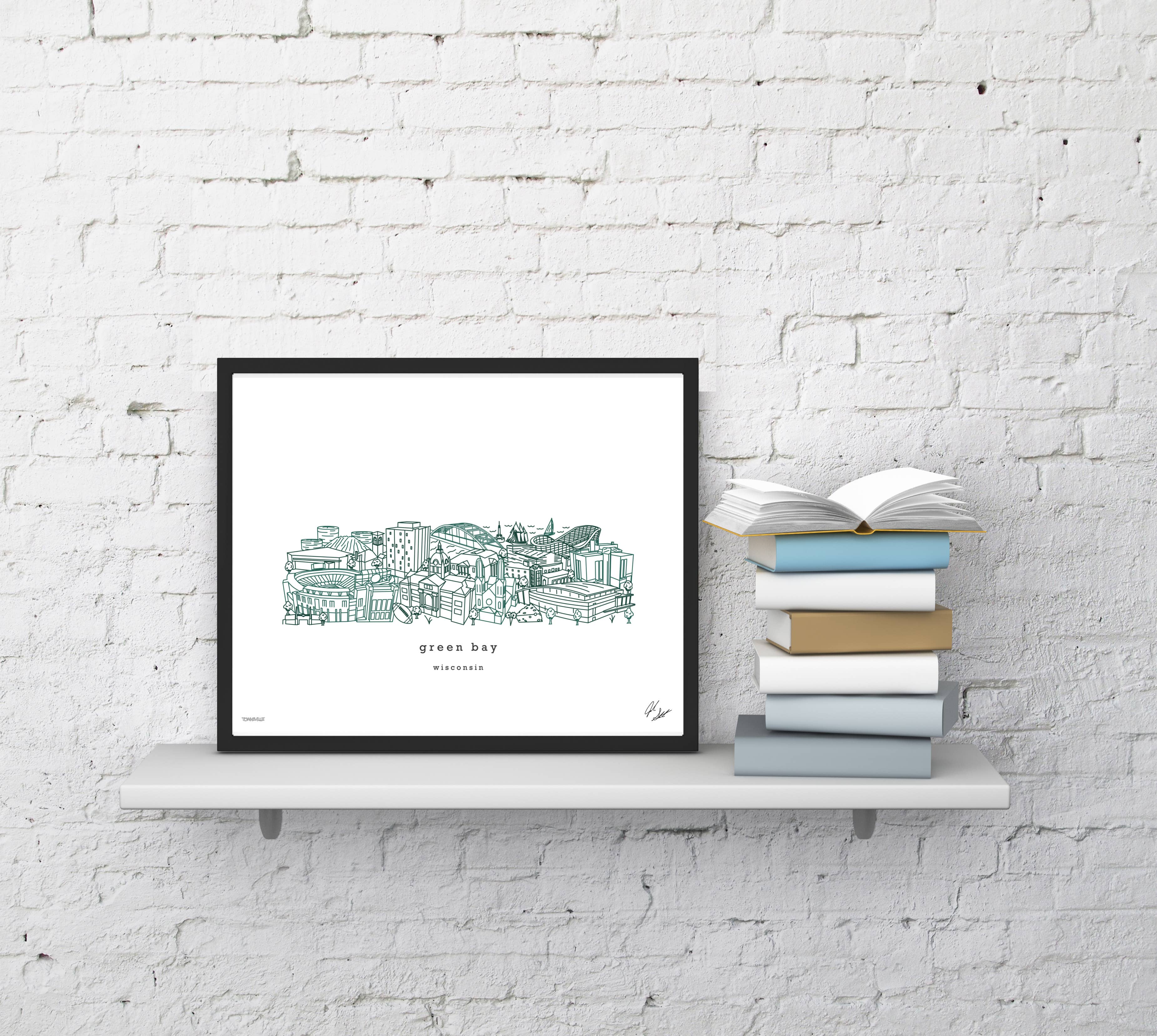 Townsville Art - Wholesale Art Print - Green Bay Wisconsin Minimalist Wall Decor5