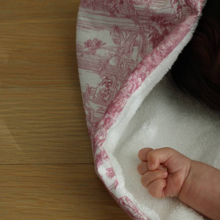 Little Threads - Vendita all'ingrosso Asciugamano con cappuccio - Bambini e neonati - Asciugamano da bagno Pink Toile5