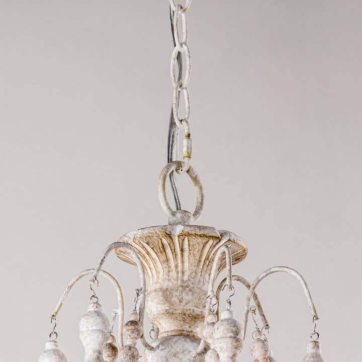 Brio Lighting - Wholesale Chandelier/Hanging Light - Lusteria Traditional Handmade 6-Light Wood White Chandelier11
