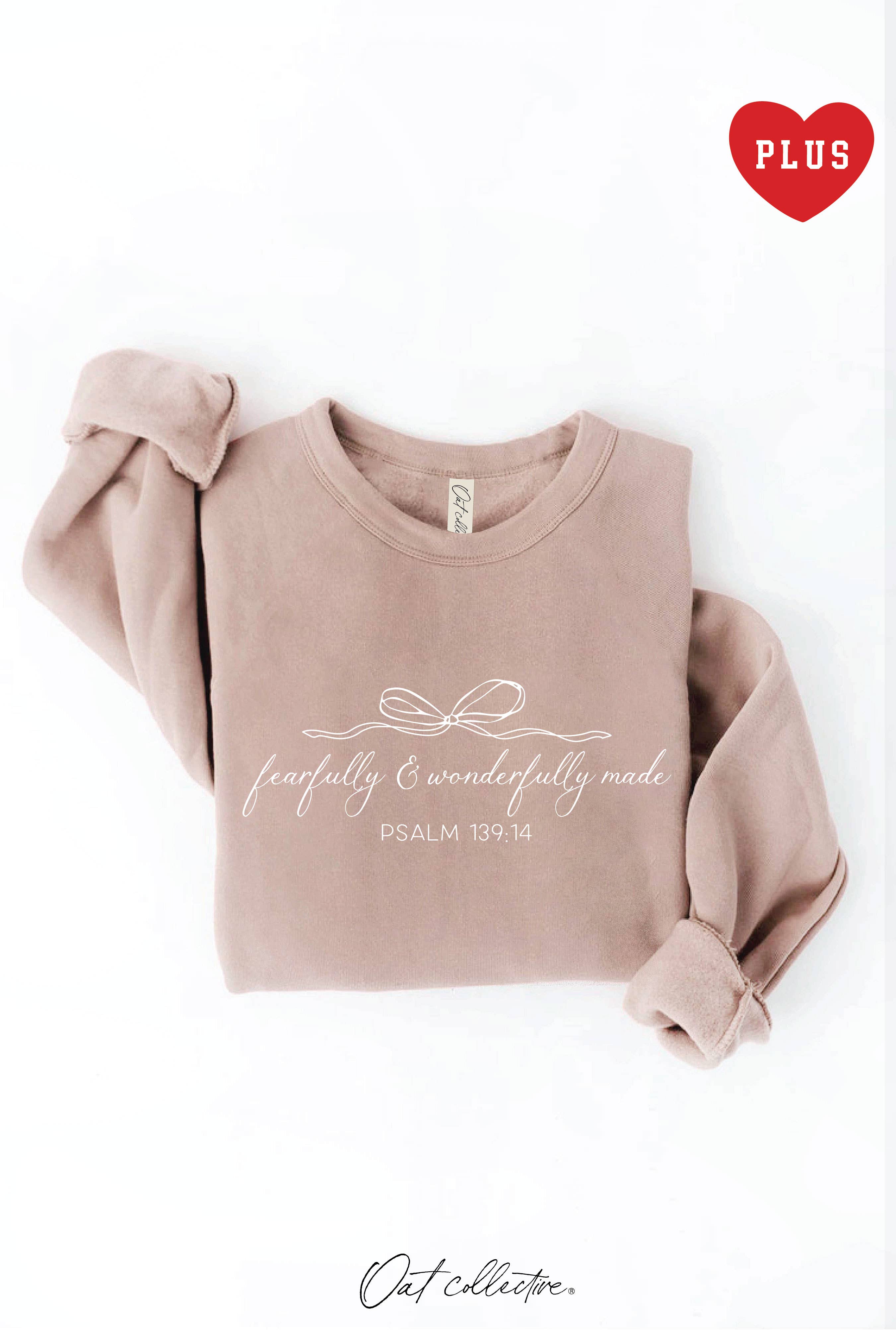 OAT COLLECTIVE - Wholesale Graphic Sweatshirt - Women's - FEARFULLY AND WONDERFULLY  Plus Graphic Sweatshirt1
