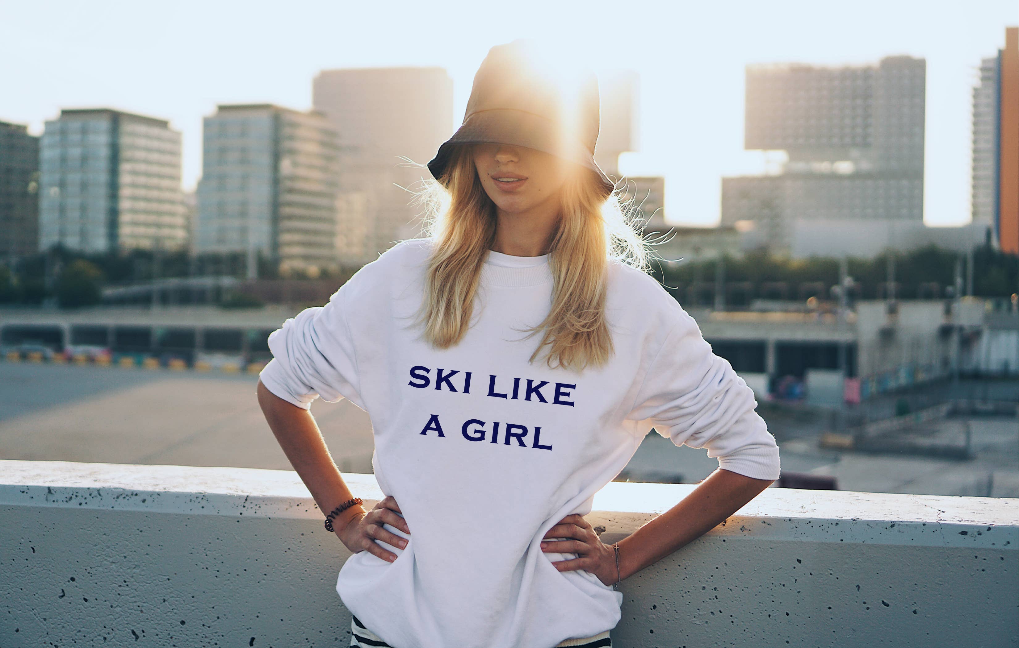 Toss Designs - Wholesale Sweatshirt - Women's - Crewneck Sweatshirt - SKI LIKE A GIRL