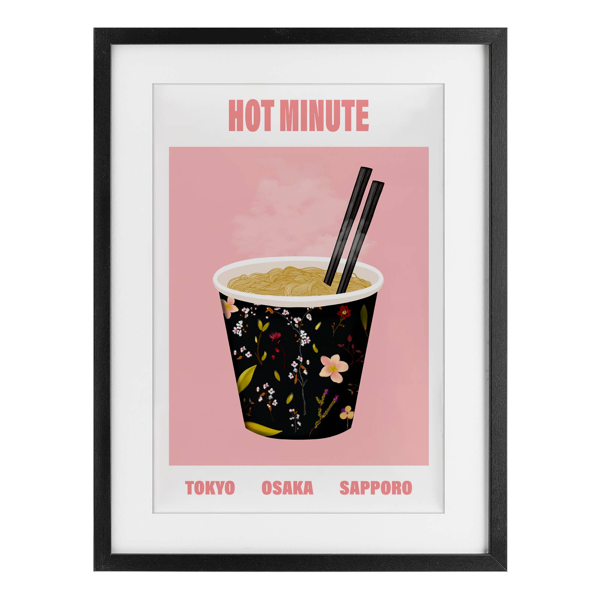 Stupell Industries - Wholesale Wall Sign - Hot Minute Cup of Noodles - Print Under Glass Wall Art0