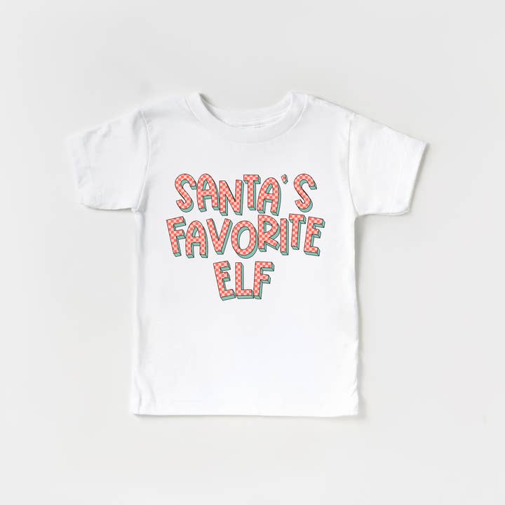 Benny & Ray Apparel - Wholesale Screen Printed T-Shirt - Kids - Santa's Favorite Elf Kids Christmas Shirt1