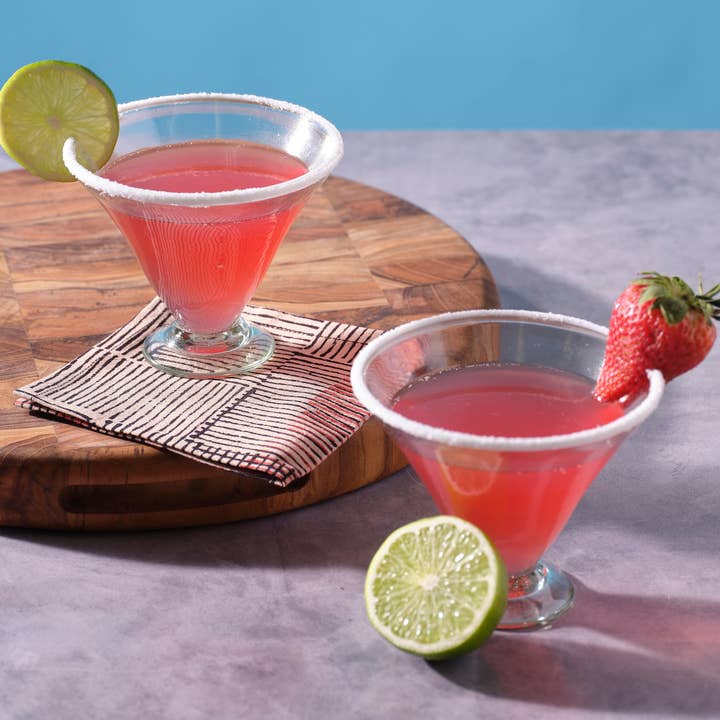 Sobremesa - Vente Verres à cocktail/alcool - Verre à Margarita à Bord Blanc | Soufflé à la Main | Verrerie Recyclée0