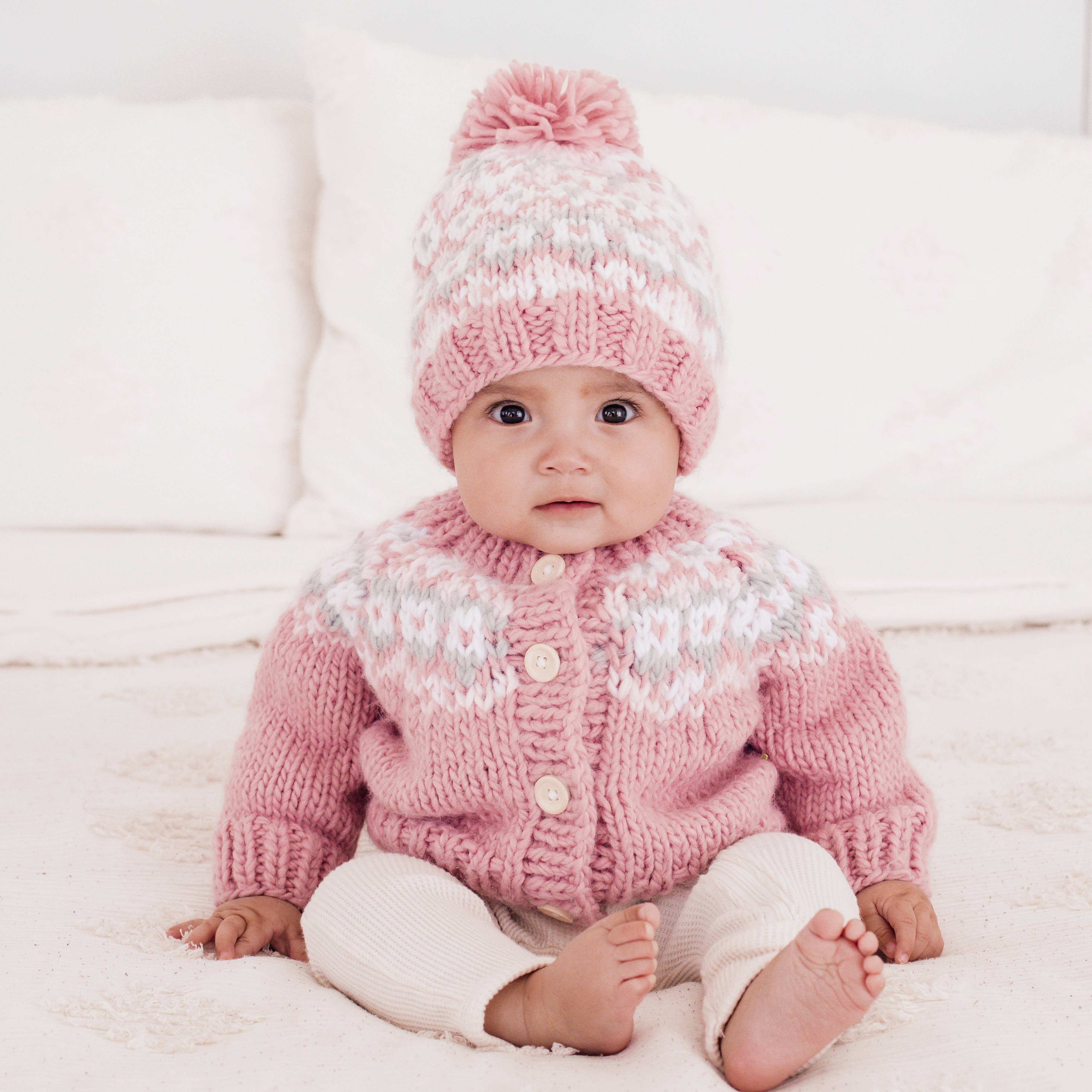 Huggalugs - Wholesale Beanie - Kids - Fairisle Rosy Beanie Hat Baby & Kids1