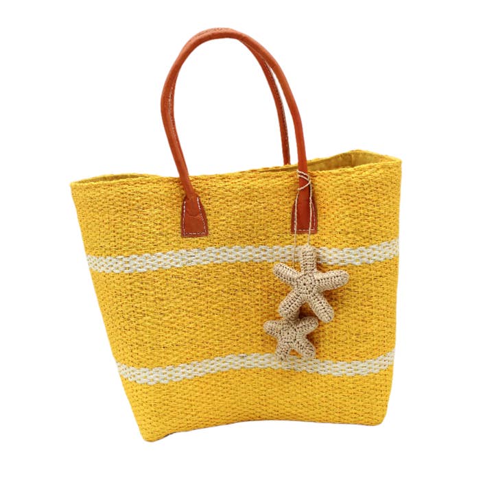 Shebobo - Wholesale Shoulder bag – Unisex - Havana Sisal Basket Bag with Starfish Charm Embellishment4