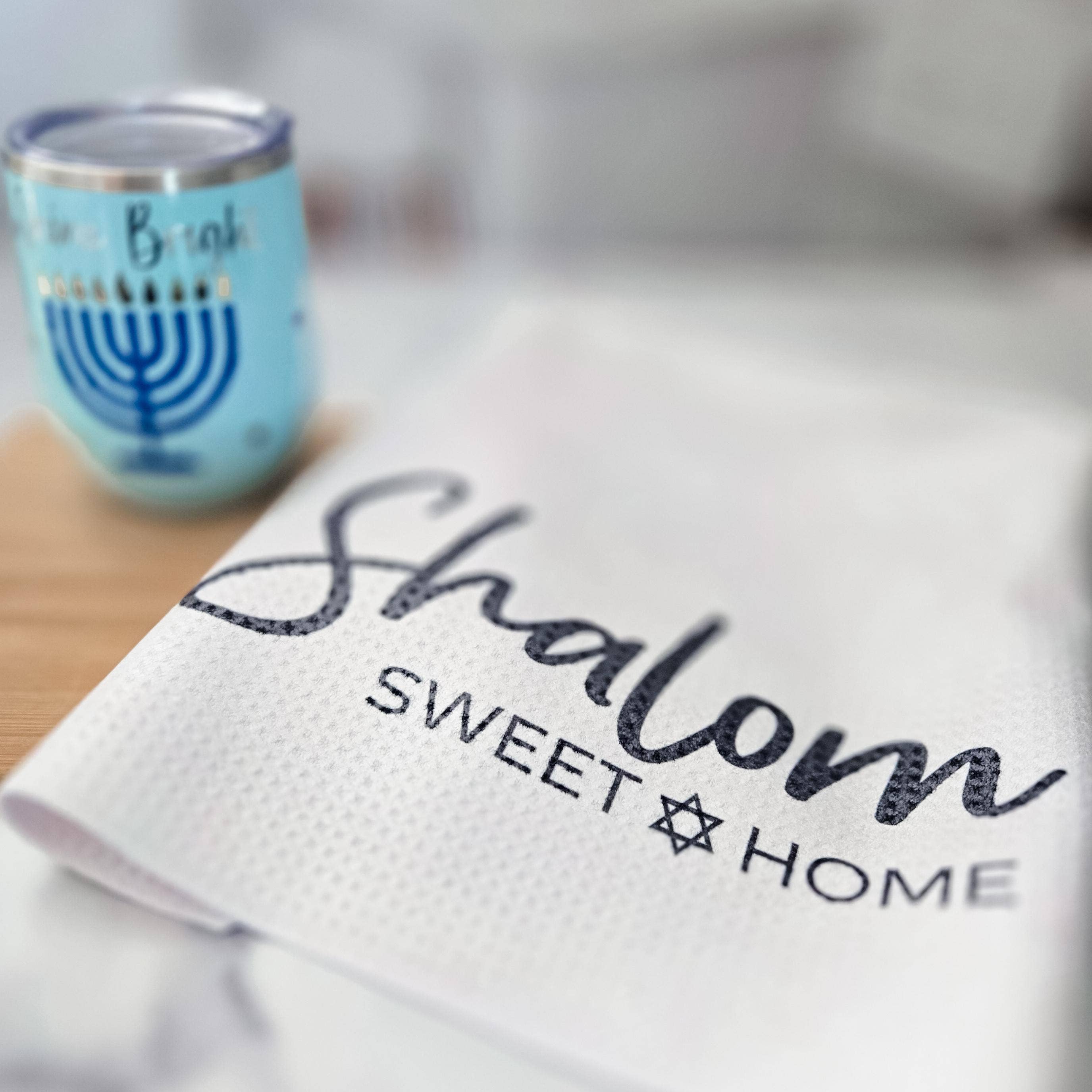 Salt Sparkle Shalom - Wholesale Tea Towel - Shalom Sweet Home Minimalist Waffle Dish Towel3