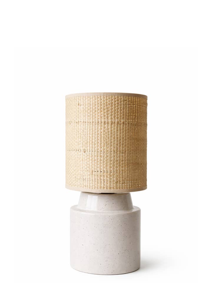 White round ceramic lamp with pyrite stones multiple shades for wholesale by Enoceramics