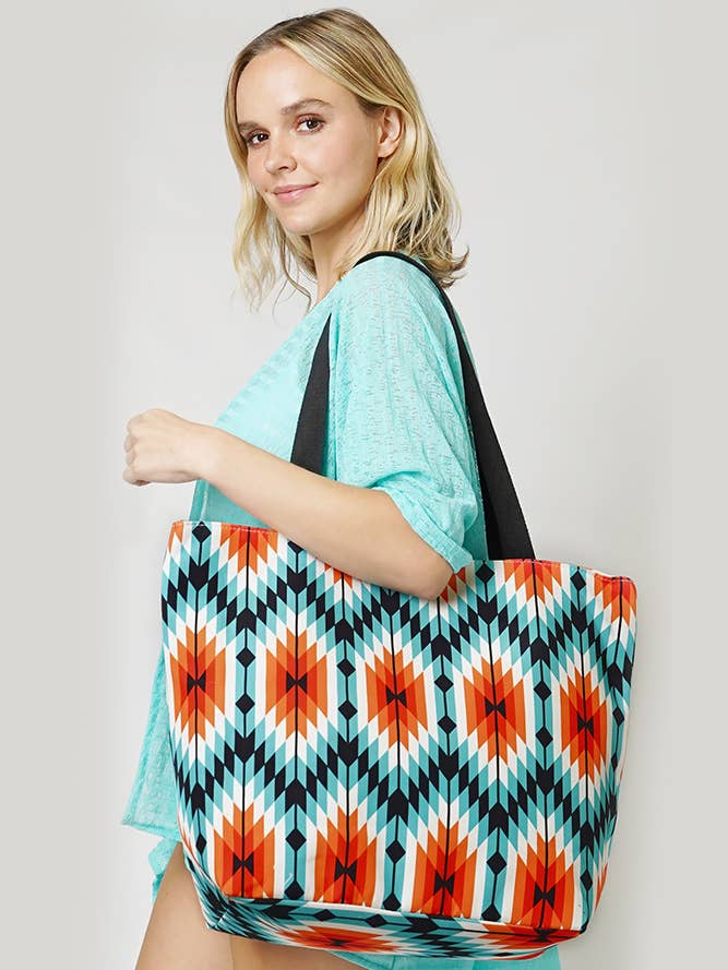 Aztec Print Tote Bag for wholesale by Hana