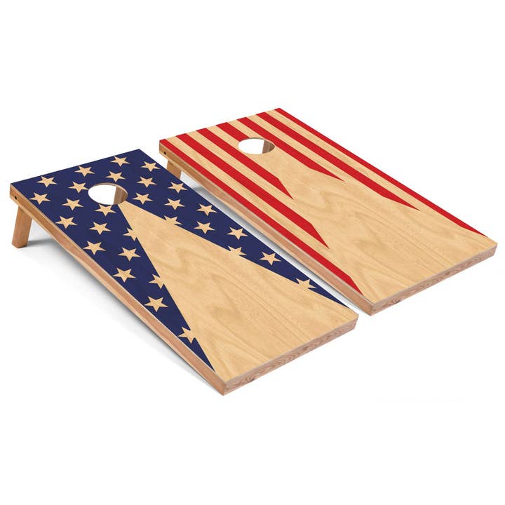 American Flag Pattern All-Weather Cornhole Set for wholesale by Skip's Garage