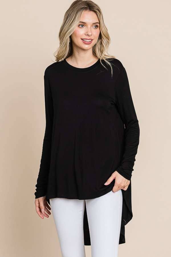 Culture Code - Wholesale Tunic - Women's - CAD1198L - CREW NECK SHIRRING BACK LSLV DRESS0