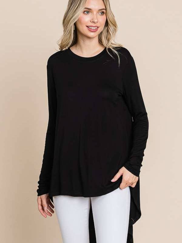 Culture Code - Wholesale Tunic - Women's - CAD1198L - CREW NECK SHIRRING BACK LSLV DRESS