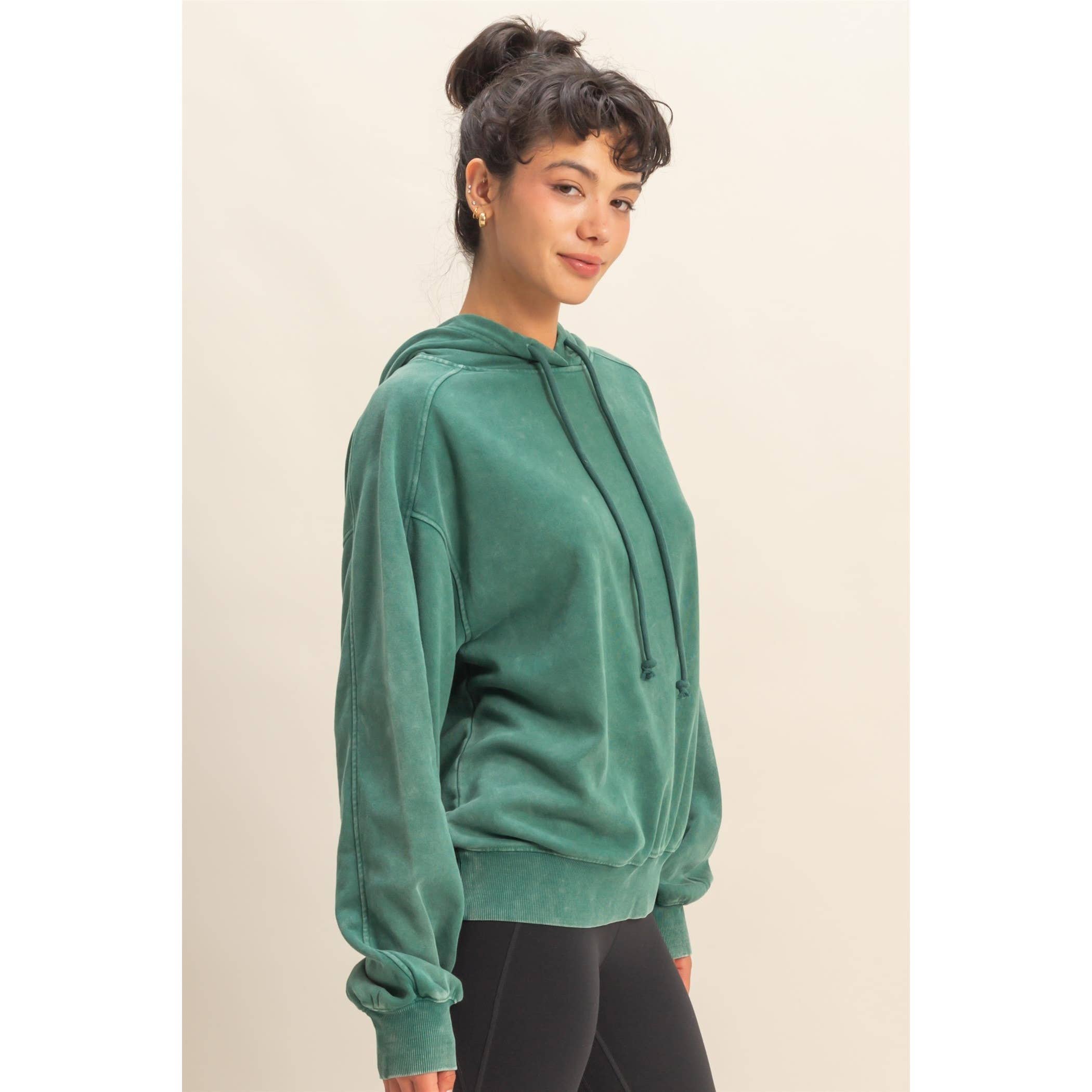 Double Zero - Wholesale Hoodie - Women's - Mineral Washed Seam Detail Hoodie17