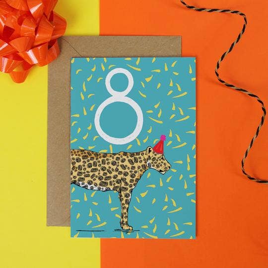 Age 8 Birthday Card For Kids - Children's Greeting Cards for wholesale by martha and hepsie ltd