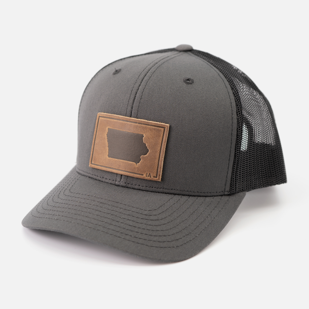 Range Leather Co. - Wholesale Trucker Hat - Unisex - Iowa Silhouette Hat | Leather Patch Trucker Hat4