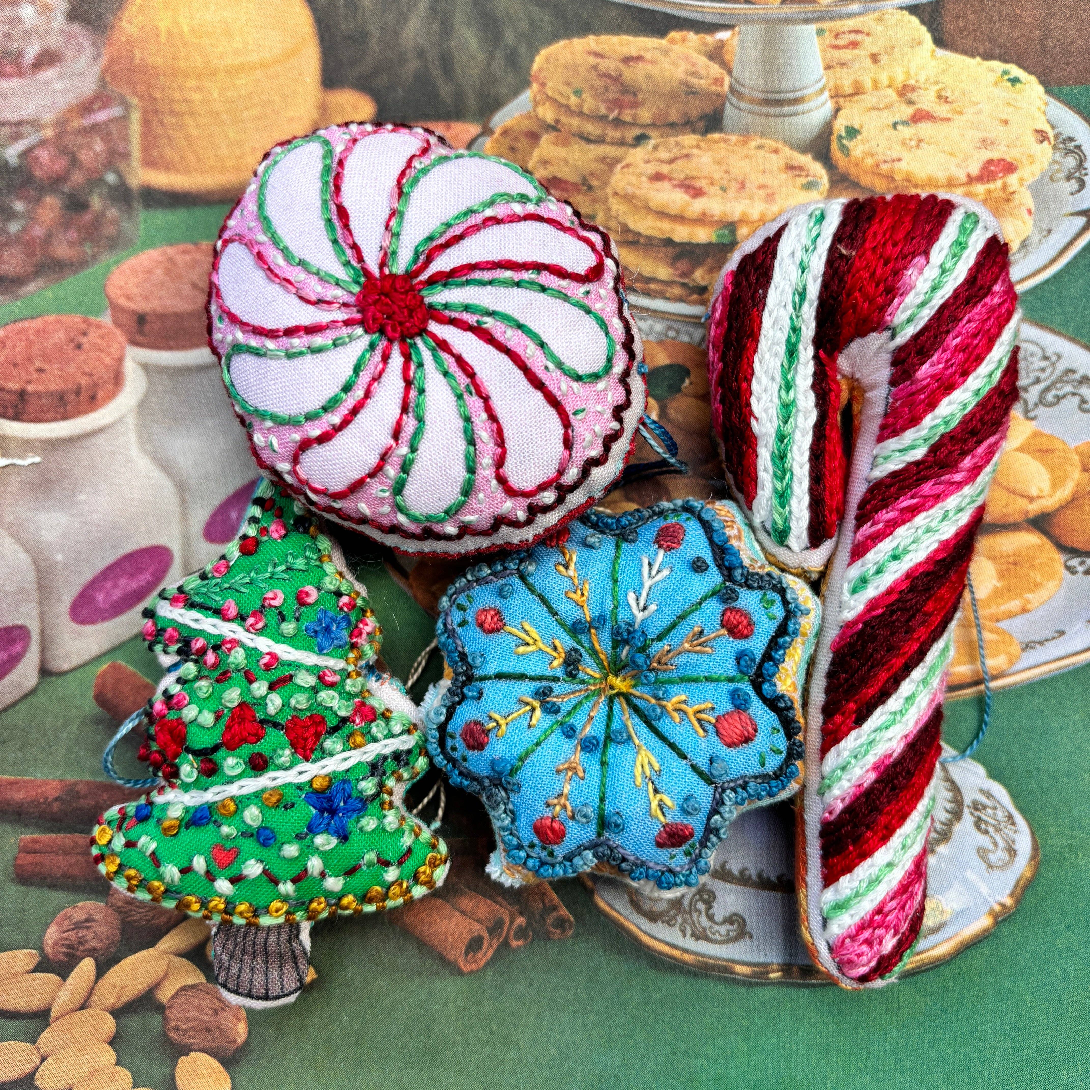 Dropcloth Samplers - Wholesale Embroidery/Cross Stitch Supplies - DIY Embroidered Christmas Cookie Ornamnets WHOLESALE1