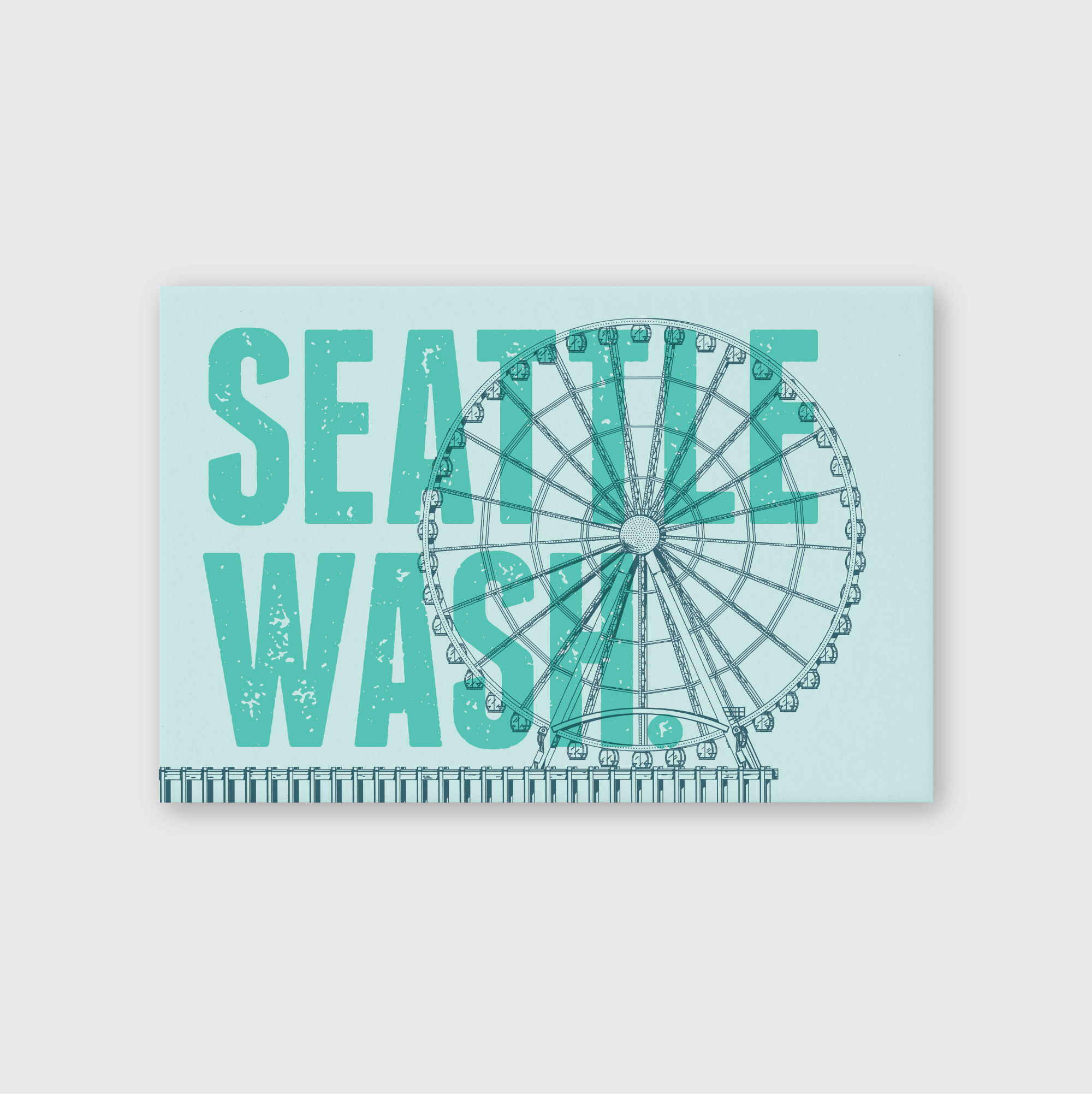 Pike Street Press - Wholesale Postcard - Seattle Wash. Ferris Wheel Postcard0