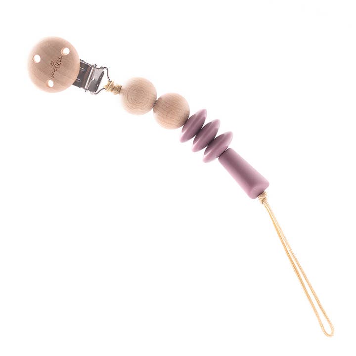 Catena succhietto con palline e perline in silicone - Viola per la vendita all'ingrosso da parte di Milkii