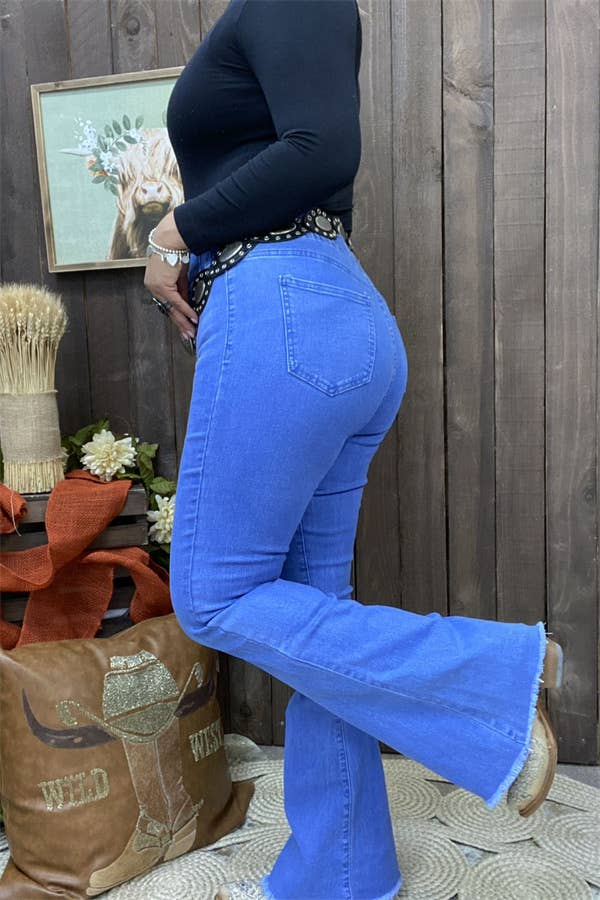 luluclothes - Wholesale Pants - Women's - S009 Elastic band waist long straight women blue pants4