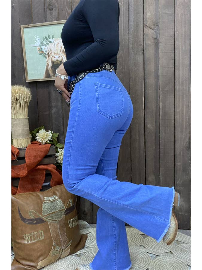 luluclothes - Wholesale Pants - Women's - S009 Elastic band waist long straight women blue pants4