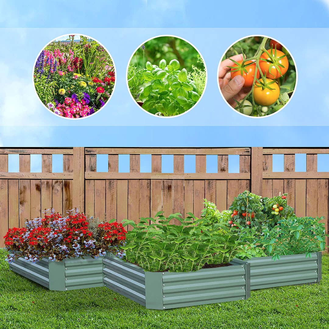 SOGA International Pty Ltd - Wholesale Planter Box - 90cm Rectangle Galvanized Raised Garden Bed Green1