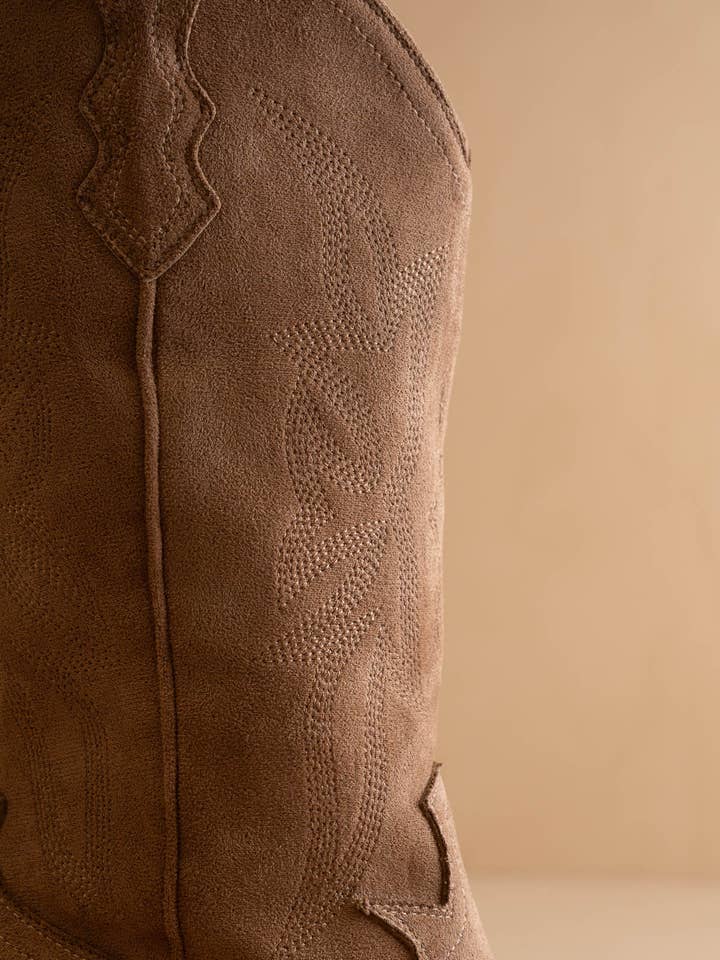 The Sahara | Latte Suede Western Cowboy Boot for wholesale on Faire2